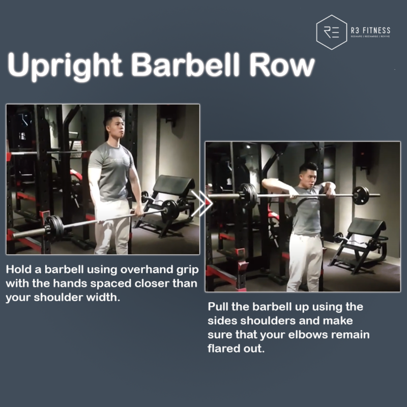 upright barbell row-shoulder workouts
